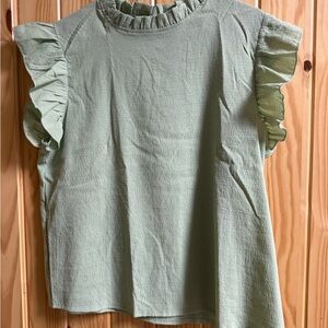 Ruffled Green Women's Top